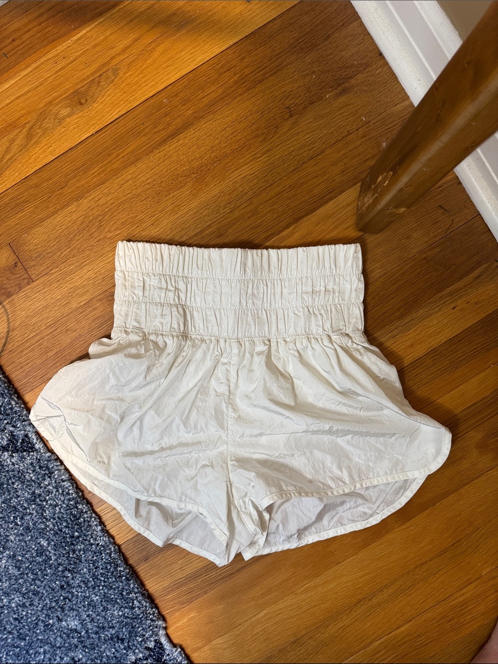 FP Movement by Free People white Smocked Waist Athletic Shorts